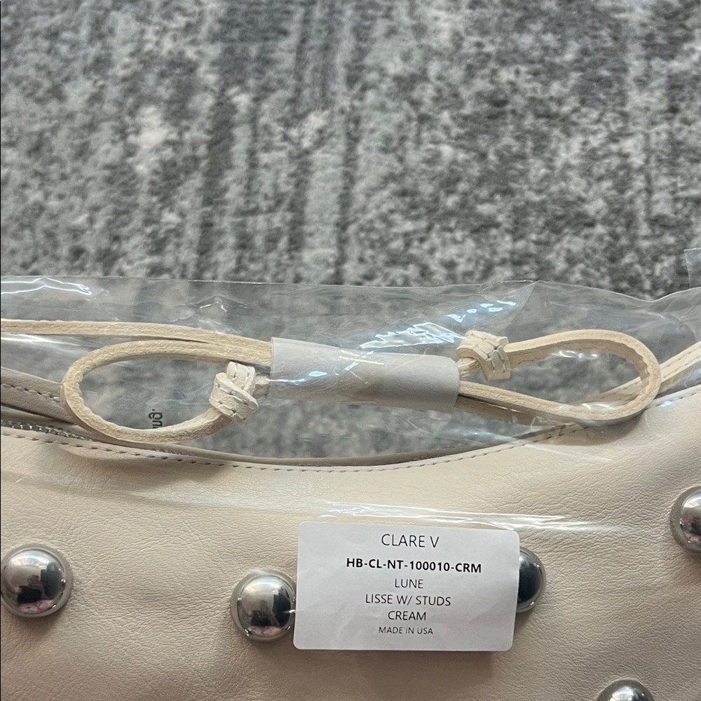 Clare V Lune Cream Studded Shoulder Bag - New in Packaging Never Opened - Picture 5 of 17